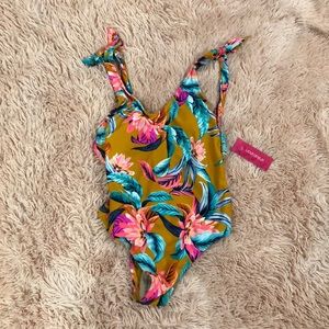 Xhilaration tie scoop back one piece swimsuit